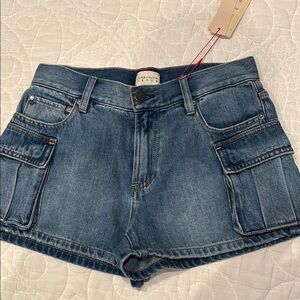 Alice + Olivia Blue Cargo Shorts